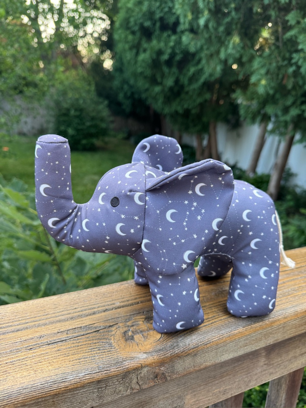 Cute Ivory Ella plush elephant, starry sky fabric